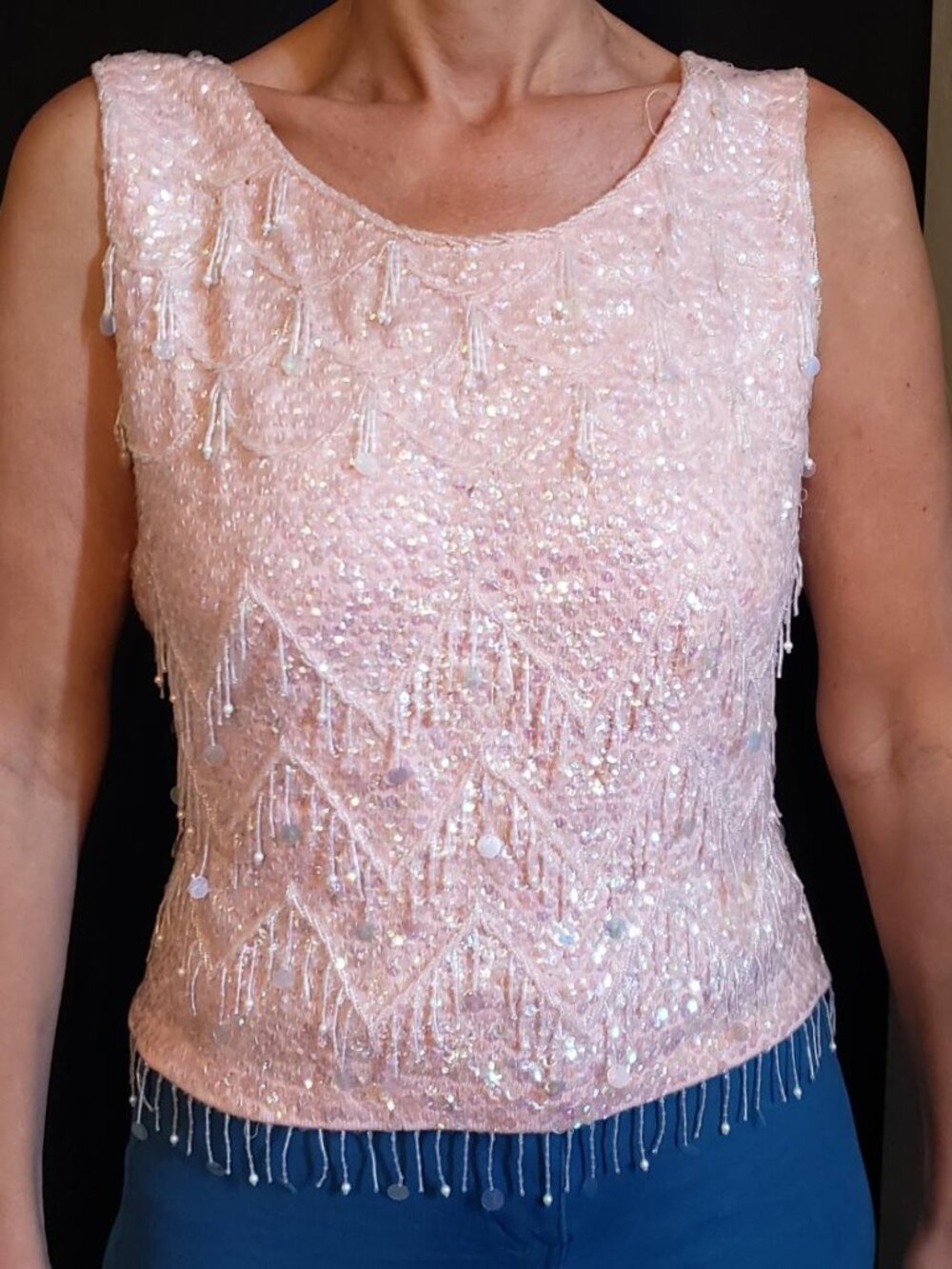 Stunning Vintage beaded sequin top from the 60s